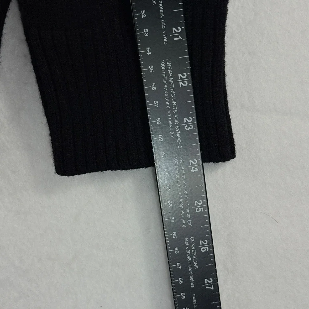Magaschoni Knit Hoodie Woman 1X Black Contrast Trim Minimalist Quiet Luxury